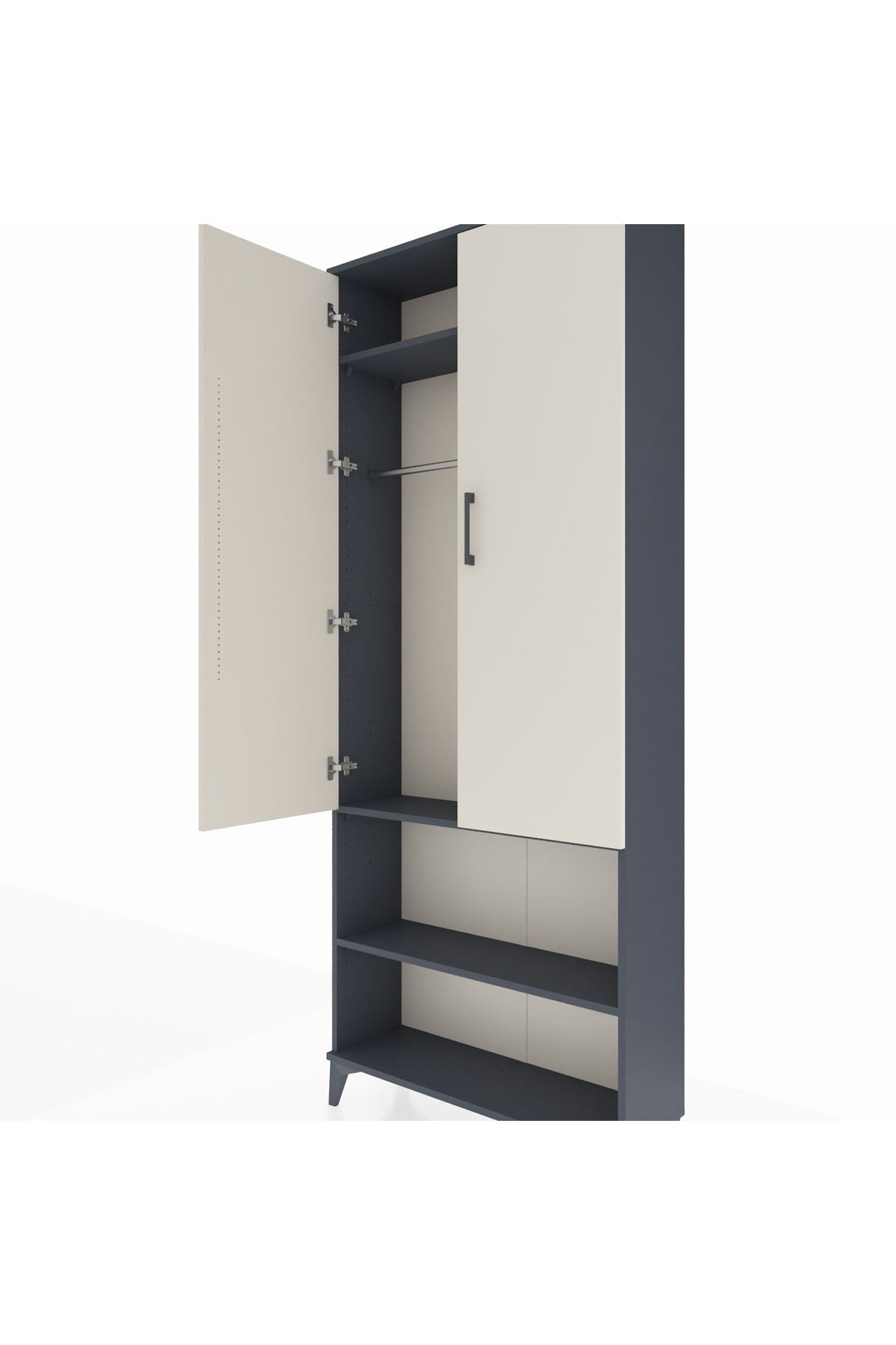 Arges Dolap 3 Raflı 2 Kapaklı Tek Askılı 88x30x221 - S30M073V4A