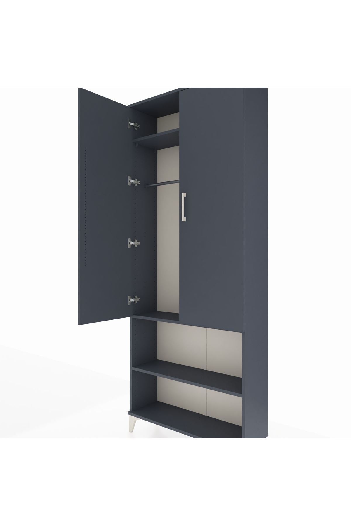 Arges Dolap 3 Raflı 2 Kapaklı Tek Askılı 88x30x221 - S30M073V5A