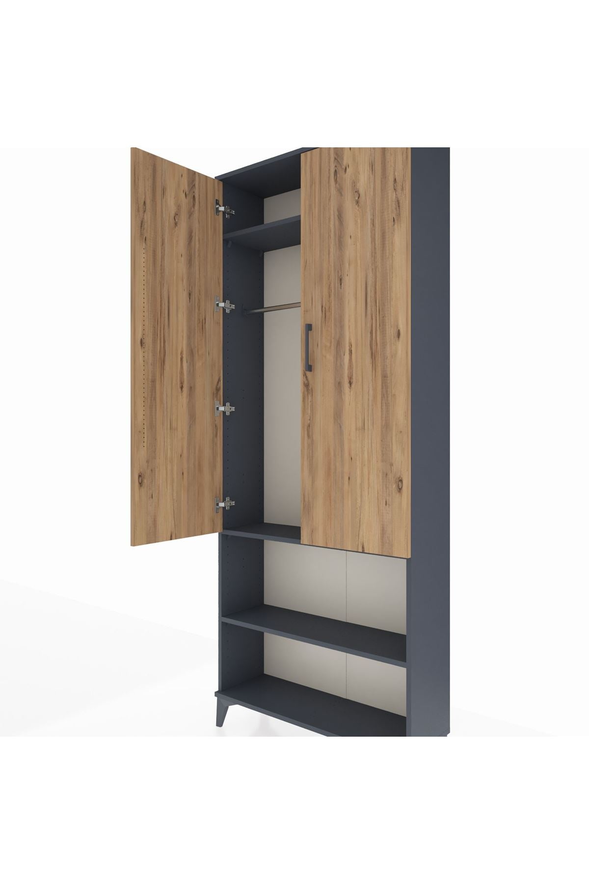Arges Dolap 3 Raflı 2 Kapaklı Tek Askılı 88x30x221 - S30M073V6A