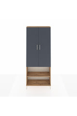 Arges Dolap 3 Raflı 2 Kapaklı Tek Askılı 88x30x221