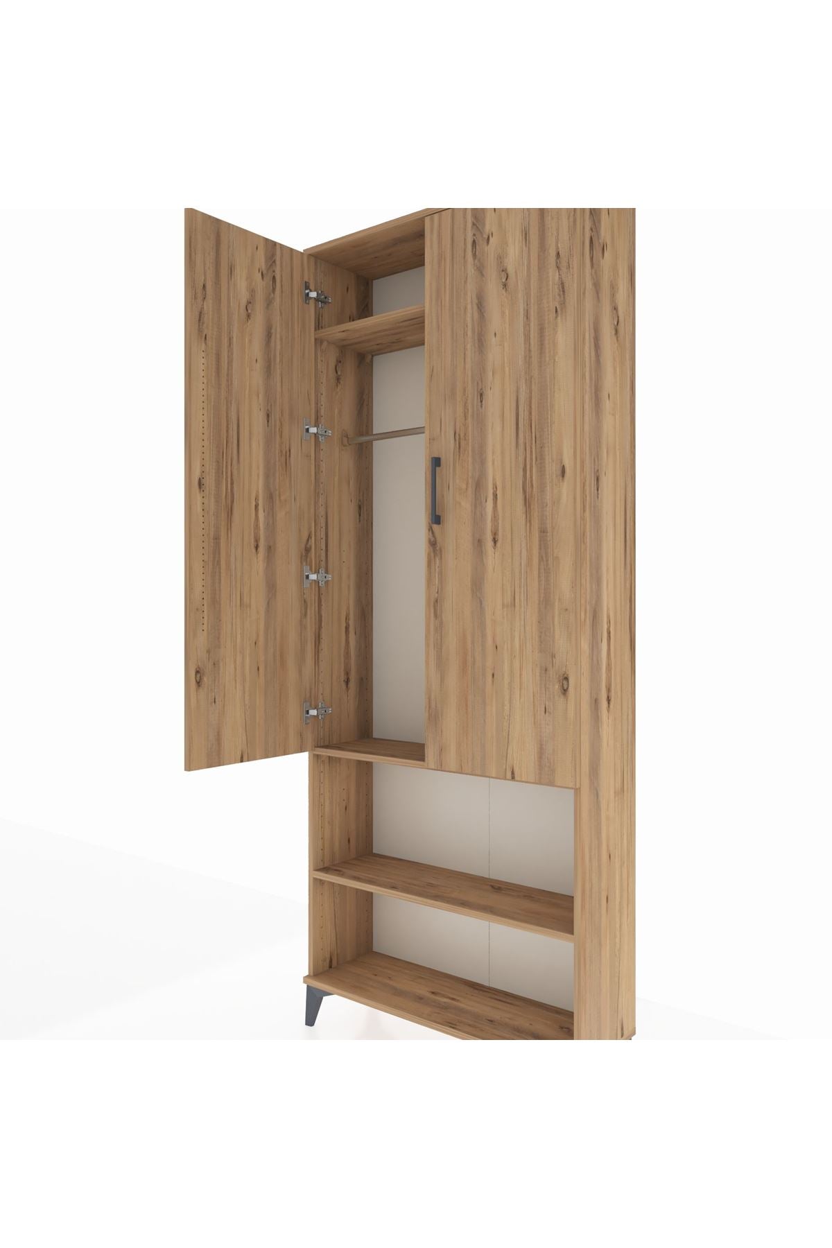 Arges Dolap 3 Raflı 2 Kapaklı Tek Askılı 88x30x221 - S30M073V9A