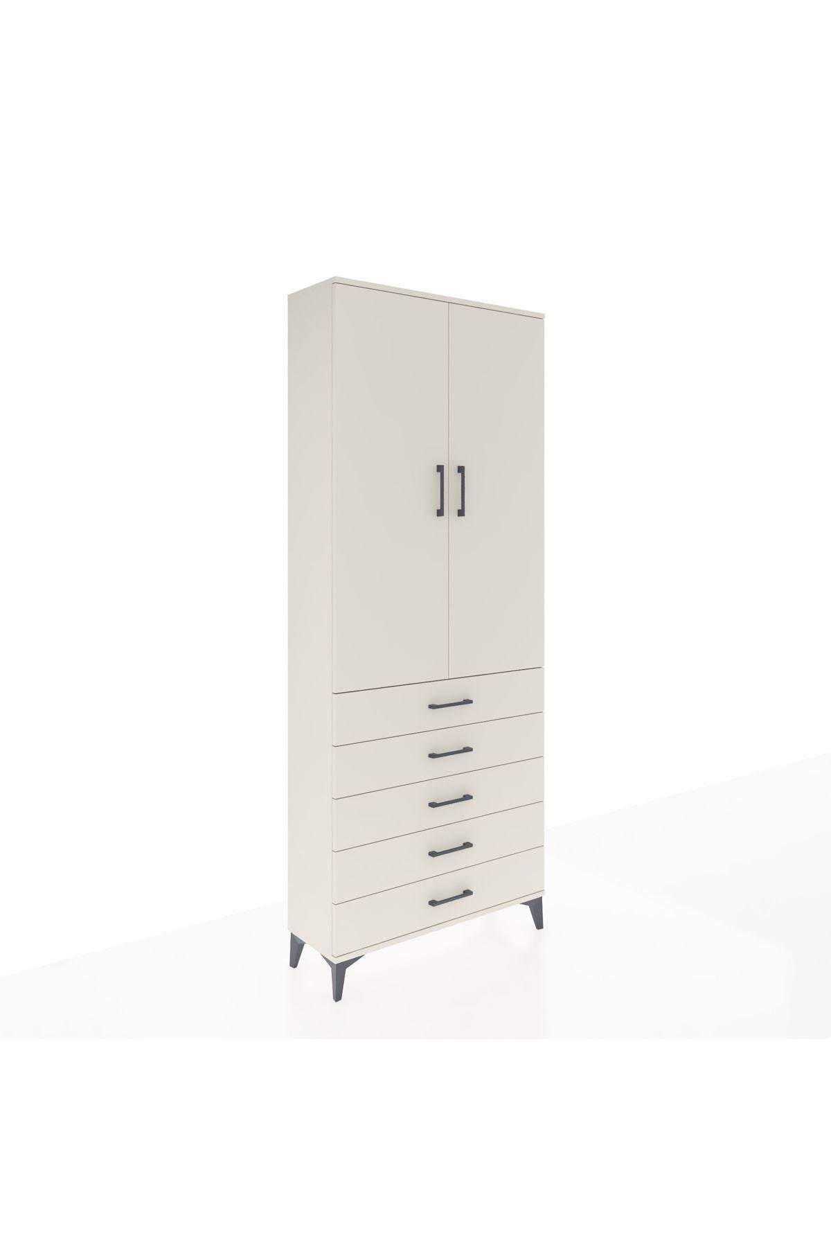 Arges Dolap 2 Raflı 5 Çekmeceli Tek Askılı 88x30x221 - S30M076V1A