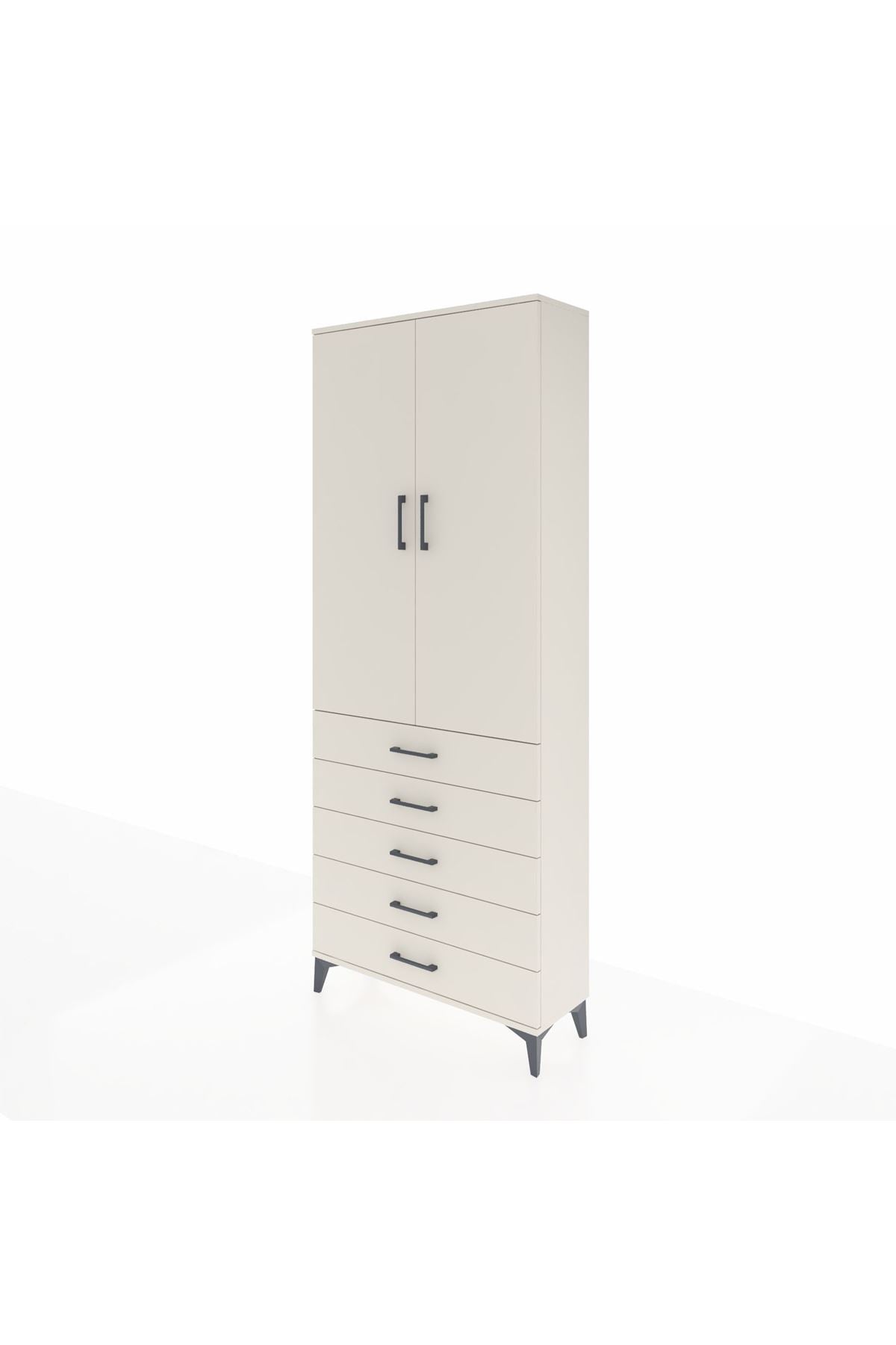 Arges Dolap 2 Raflı 5 Çekmeceli Tek Askılı 88x30x221 - S30M076V1A