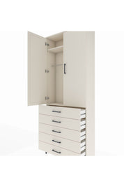 Arges Dolap 2 Raflı 5 Çekmeceli Tek Askılı 88x30x221 - S30M076V1A
