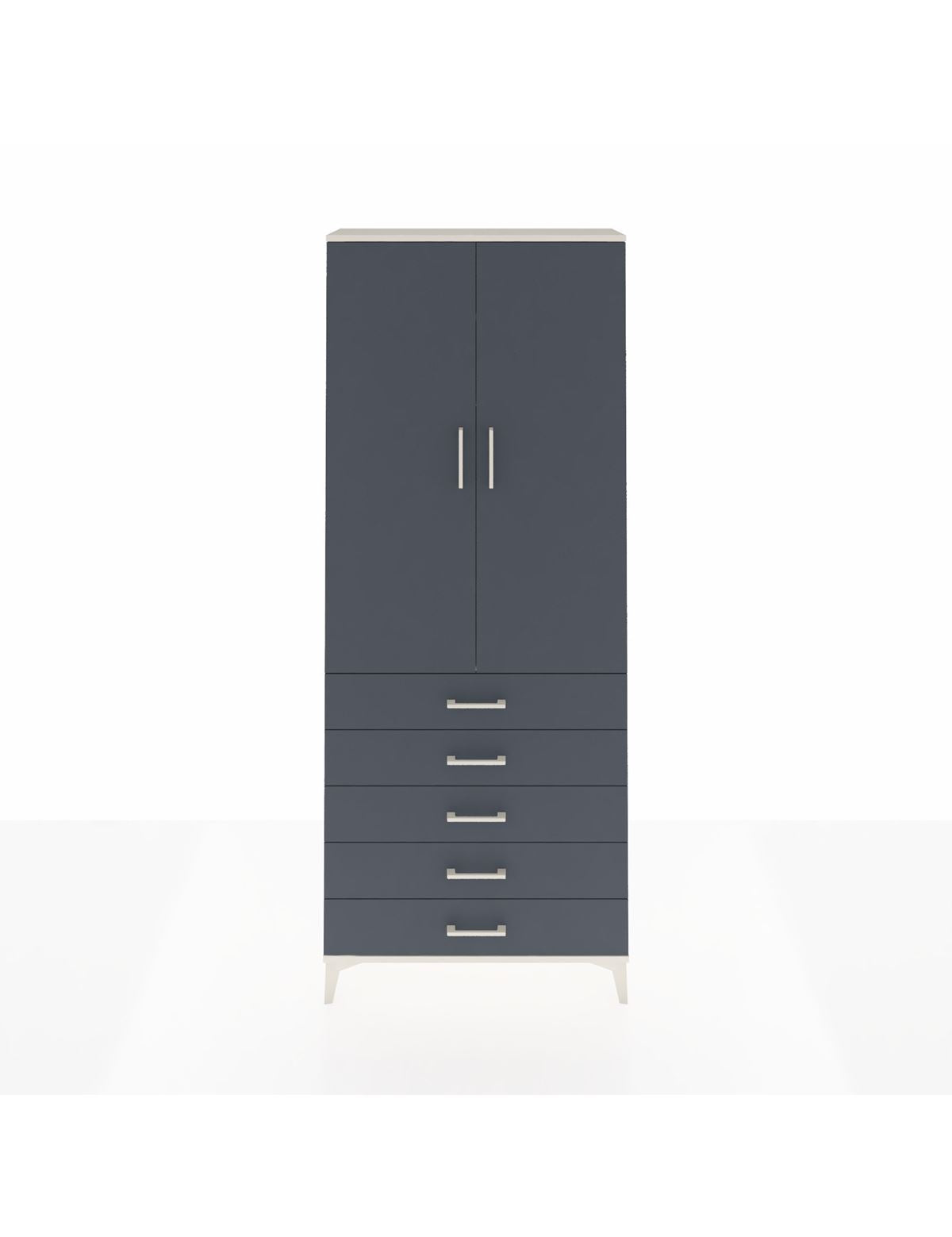 Arges Dolap 2 Raflı 5 Çekmeceli Tek Askılı 88x30x221 - S30M076V2A