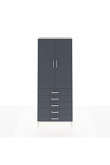 Arges Dolap 2 Raflı 5 Çekmeceli Tek Askılı 88x30x221