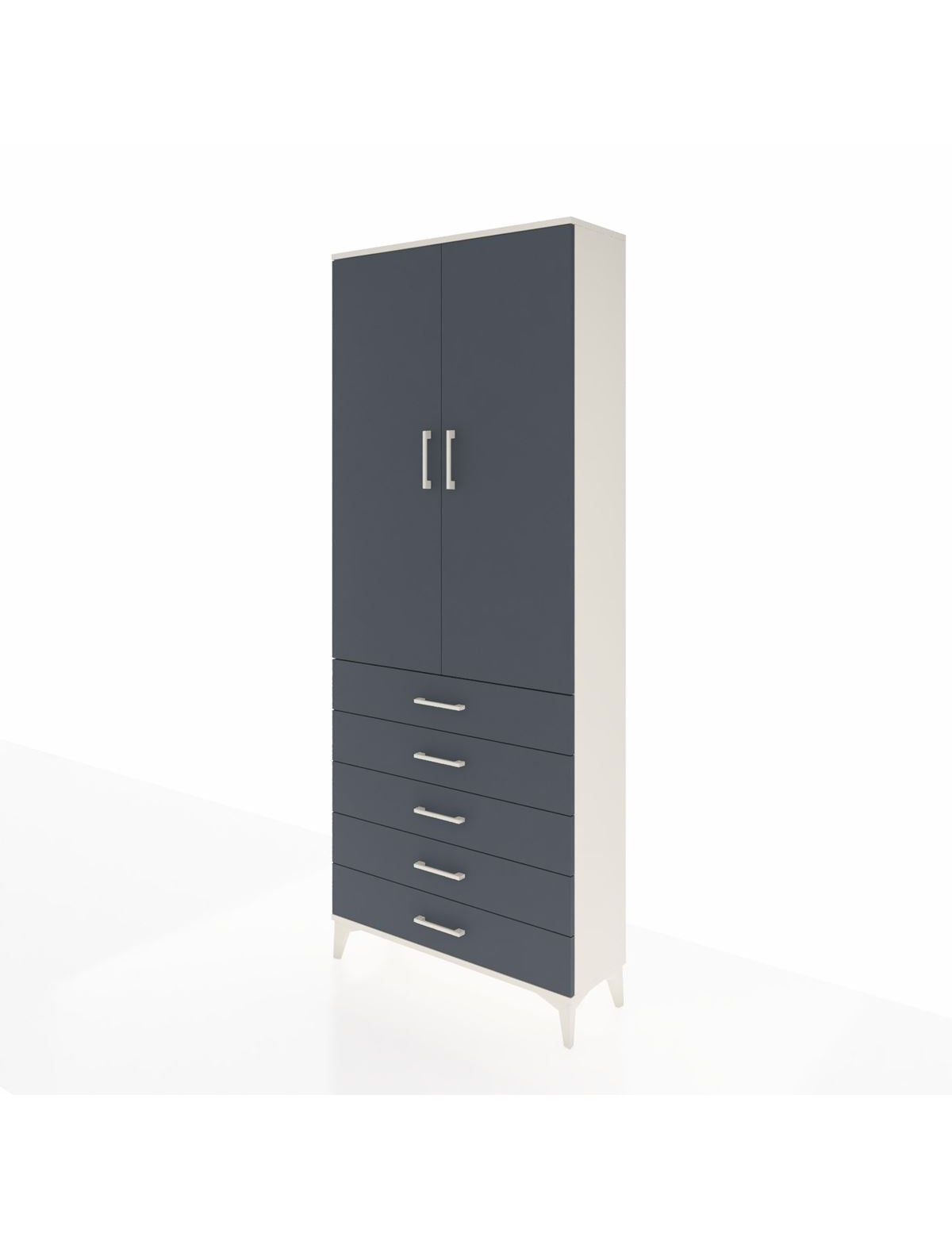 Arges Dolap 2 Raflı 5 Çekmeceli Tek Askılı 88x30x221 - S30M076V2A
