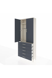 Arges Dolap 2 Raflı 5 Çekmeceli Tek Askılı 88x30x221 - S30M076V2A