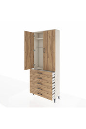 Arges Dolap 2 Raflı 5 Çekmeceli Tek Askılı 88x30x221 - S30M076V3A
