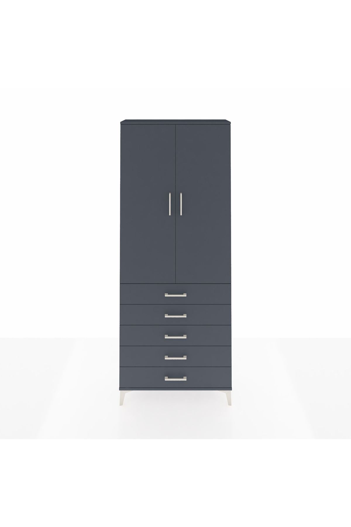 Arges Dolap 2 Raflı 5 Çekmeceli Tek Askılı 88x30x221 - S30M076V5A