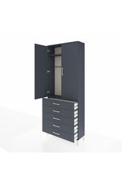 Arges Dolap 2 Raflı 5 Çekmeceli Tek Askılı 88x30x221 - S30M076V5A