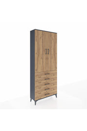 Arges Dolap 2 Raflı 5 Çekmeceli Tek Askılı 88x30x221 - S30M076V6A