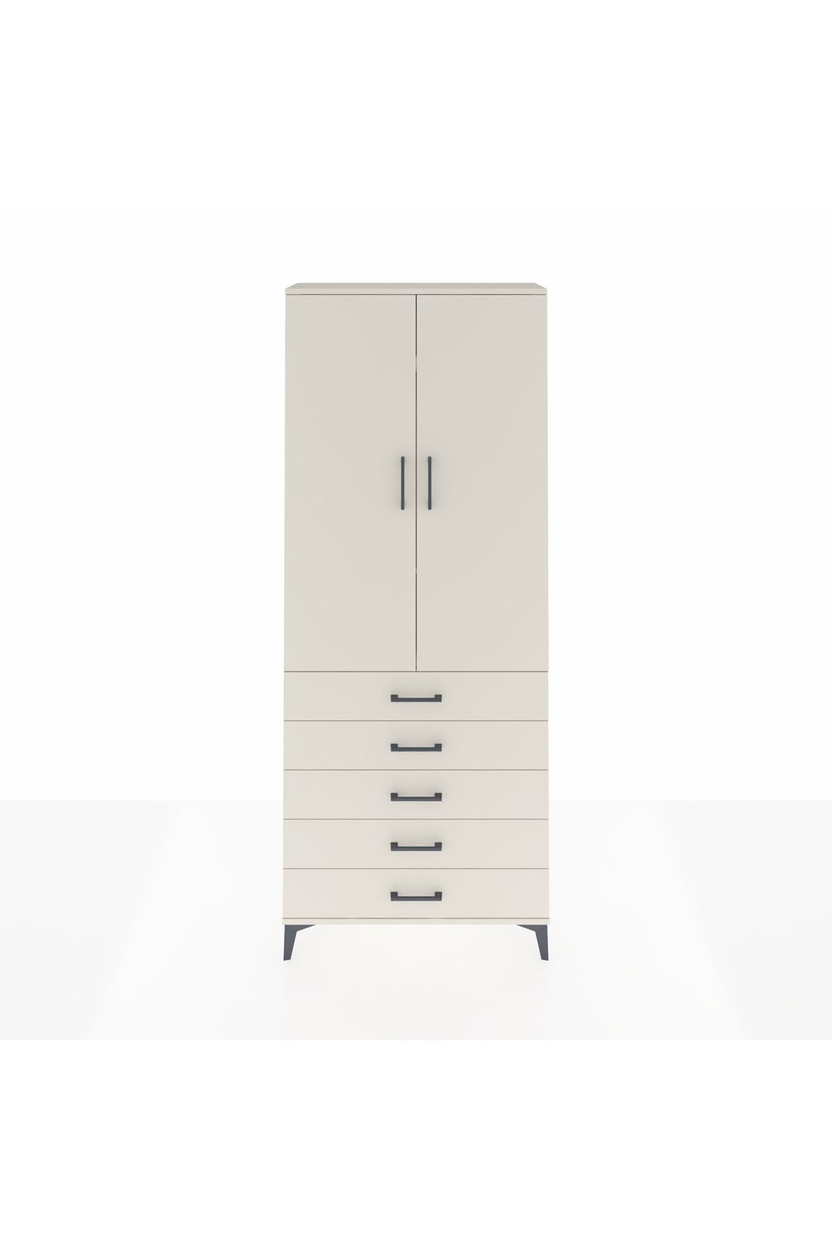 Arges Dolap 3 Raflı 5 Çekmeceli 2 Kapaklı 88x30x221 - S30M077V1A