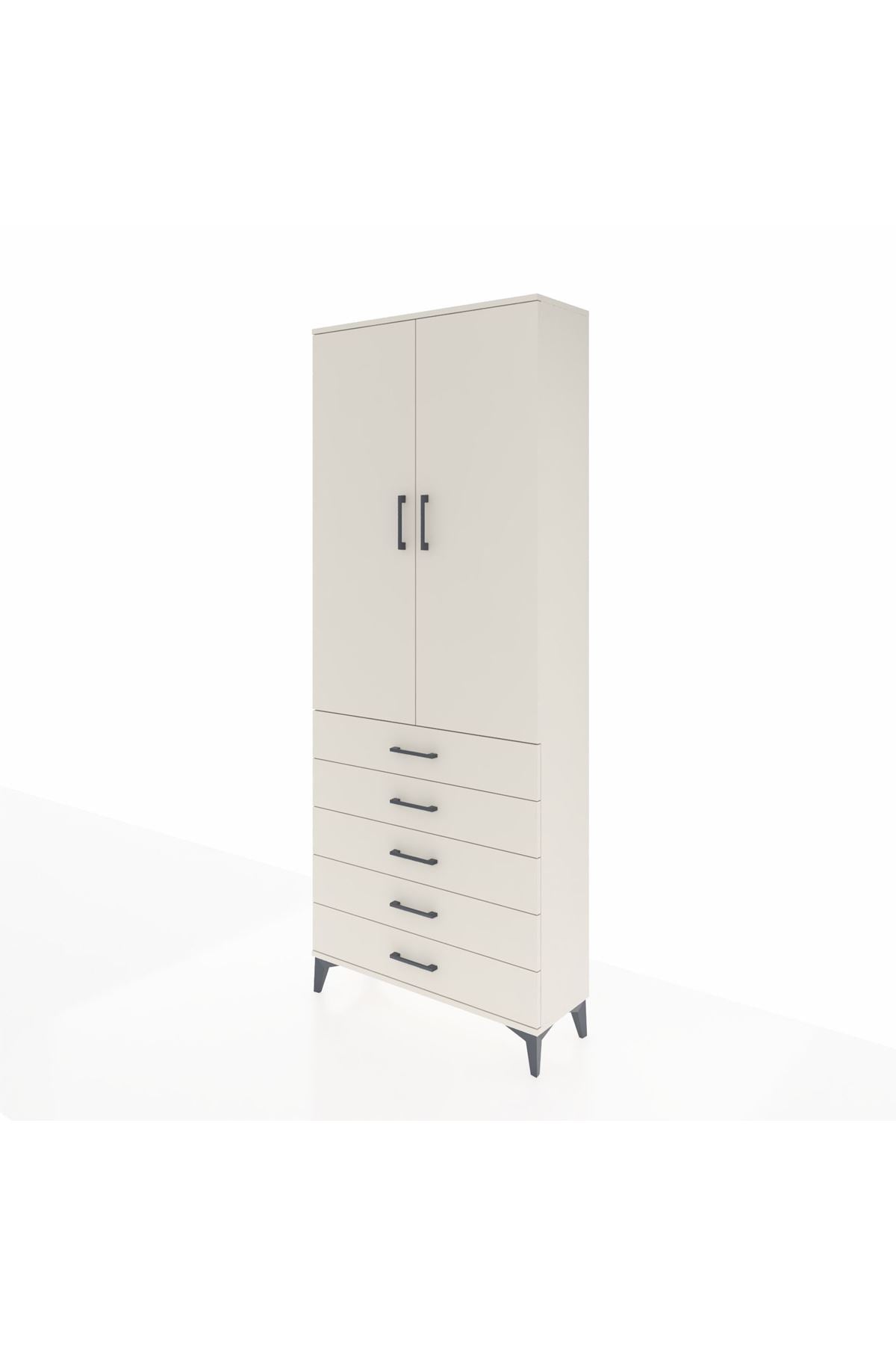Arges Dolap 3 Raflı 5 Çekmeceli 2 Kapaklı 88x30x221 - S30M077V1A