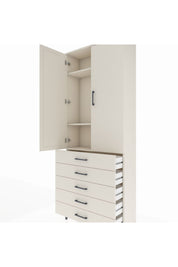 Arges Dolap 3 Raflı 5 Çekmeceli 2 Kapaklı 88x30x221 - S30M077V1A