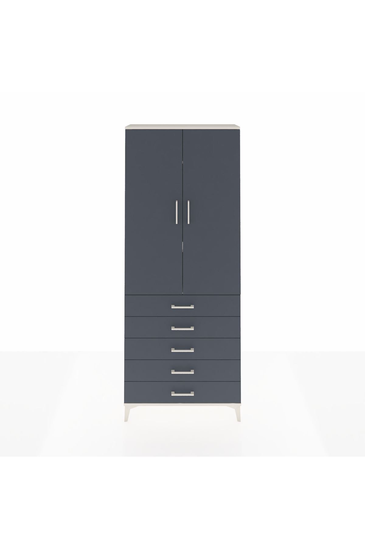 Arges Dolap 3 Raflı 5 Çekmeceli 2 Kapaklı 88x30x221 - S30M077V2A