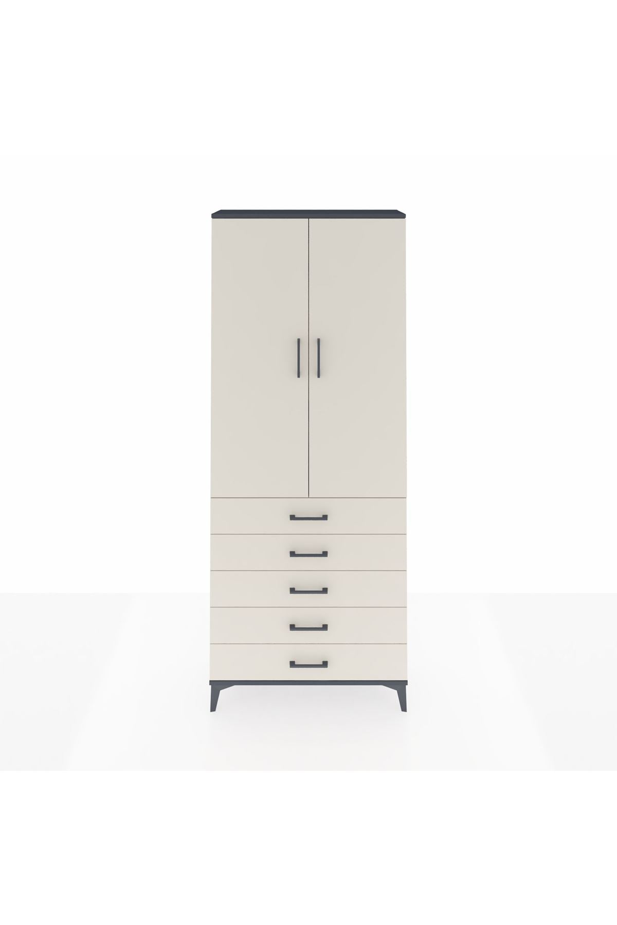 Arges Dolap 3 Raflı 5 Çekmeceli 2 Kapaklı 88x30x221 - S30M077V4A