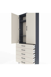 Arges Dolap 3 Raflı 5 Çekmeceli 2 Kapaklı 88x30x221 - S30M077V4A