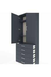 Arges Dolap 3 Raflı 5 Çekmeceli 2 Kapaklı 88x30x221 - S30M077V5A