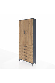 Arges Dolap 3 Raflı 5 Çekmeceli 2 Kapaklı 88x30x221 - S30M077V6A