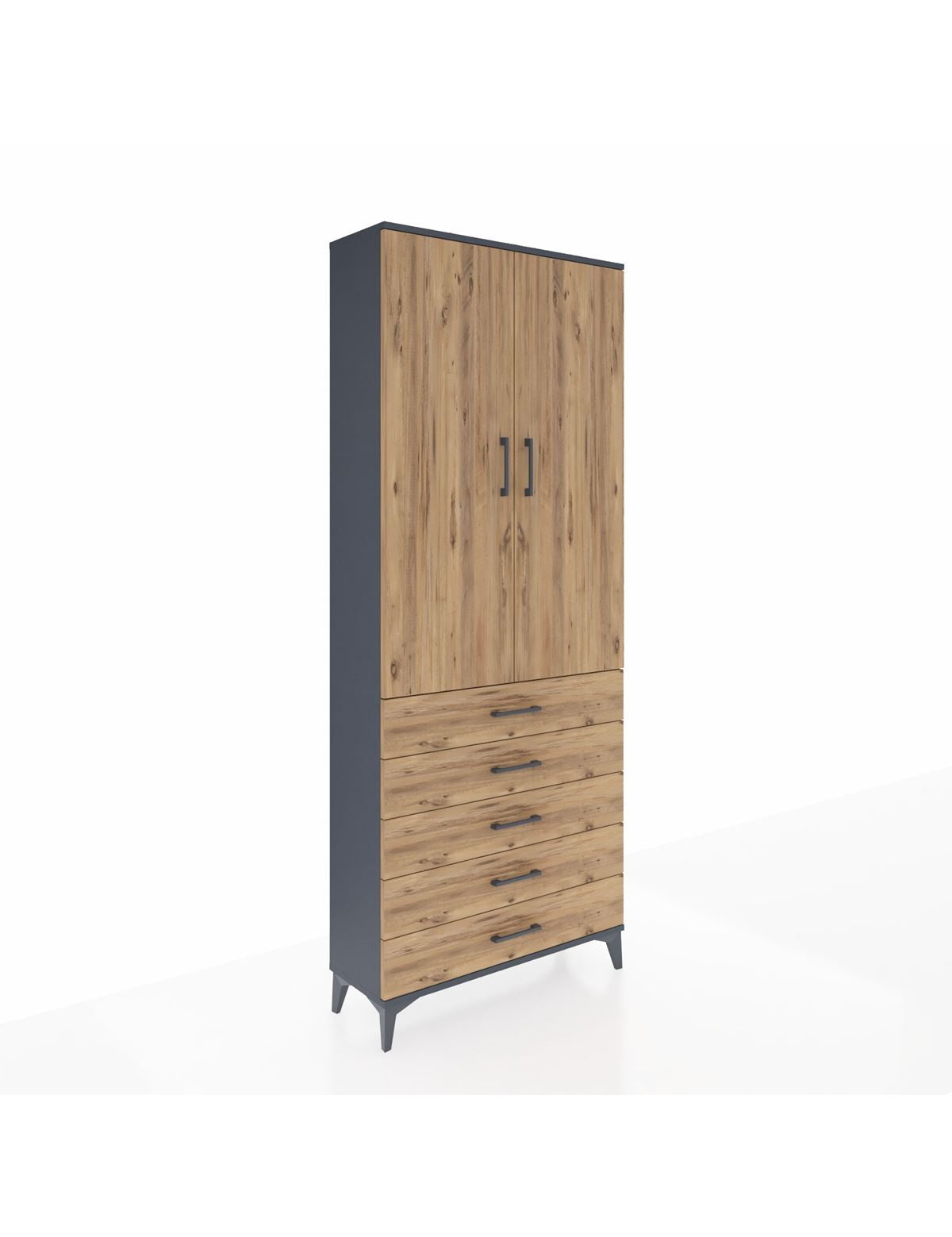 Arges Dolap 3 Raflı 5 Çekmeceli 2 Kapaklı 88x30x221 - S30M077V6A