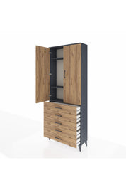 Arges Dolap 3 Raflı 5 Çekmeceli 2 Kapaklı 88x30x221 - S30M077V6A