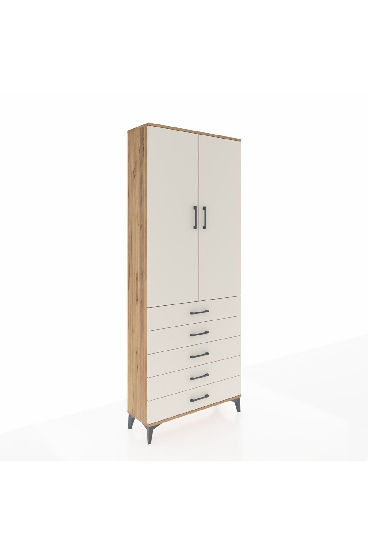 Arges Dolap 3 Raflı 5 Çekmeceli 2 Kapaklı 88x30x221 - S30M077V7A