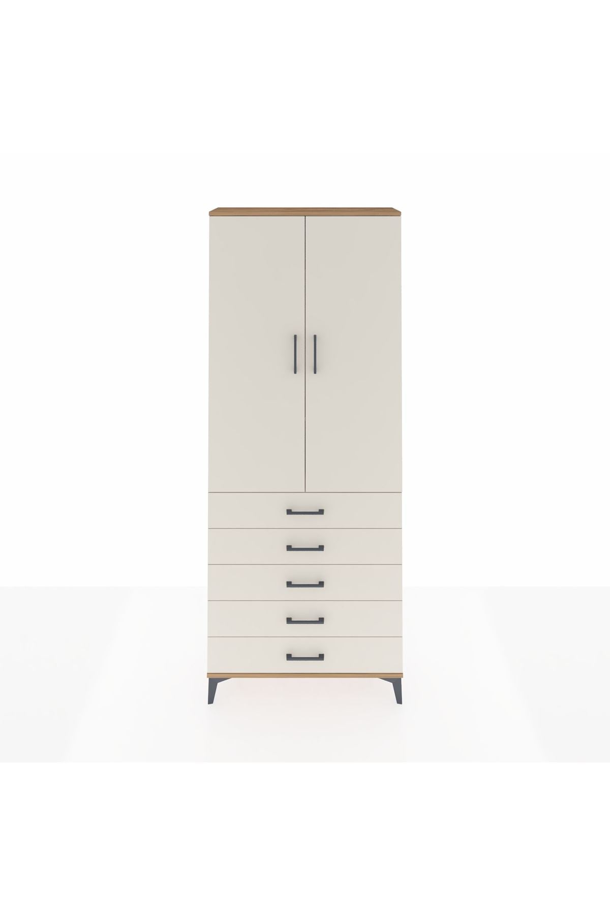 Arges Dolap 3 Raflı 5 Çekmeceli 2 Kapaklı 88x30x221 - S30M077V7A