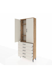 Arges Dolap 3 Raflı 5 Çekmeceli 2 Kapaklı 88x30x221 - S30M077V7A