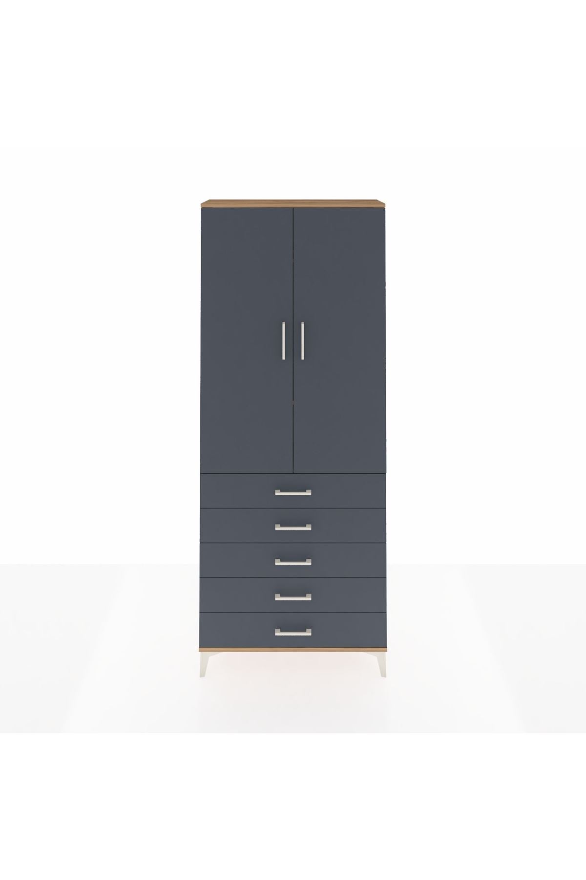 Arges Dolap 3 Raflı 5 Çekmeceli 2 Kapaklı 88x30x221 - S30M077V8A