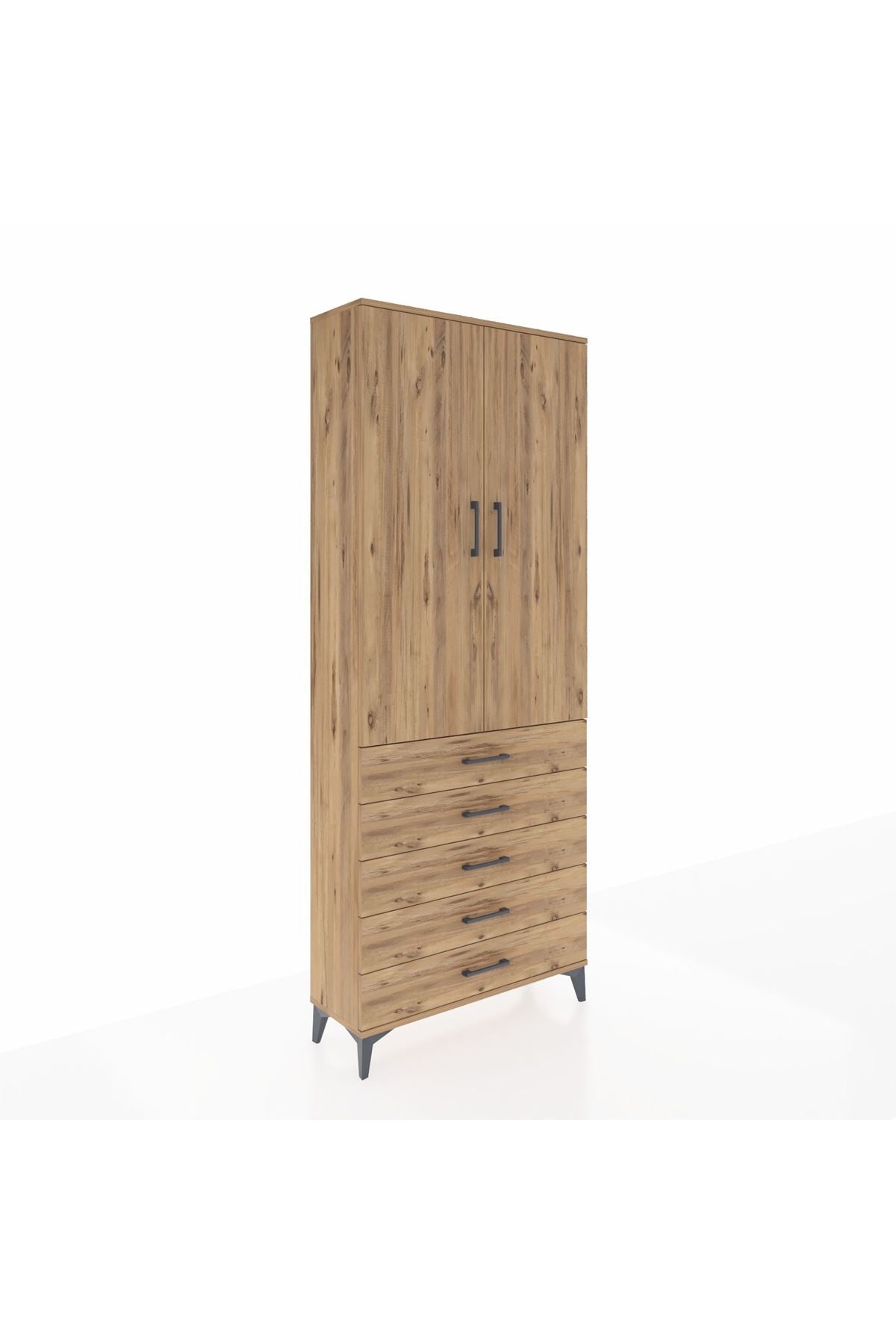 Arges Dolap 3 Raflı 5 Çekmeceli 2 Kapaklı 88x30x221 - S30M077V9A