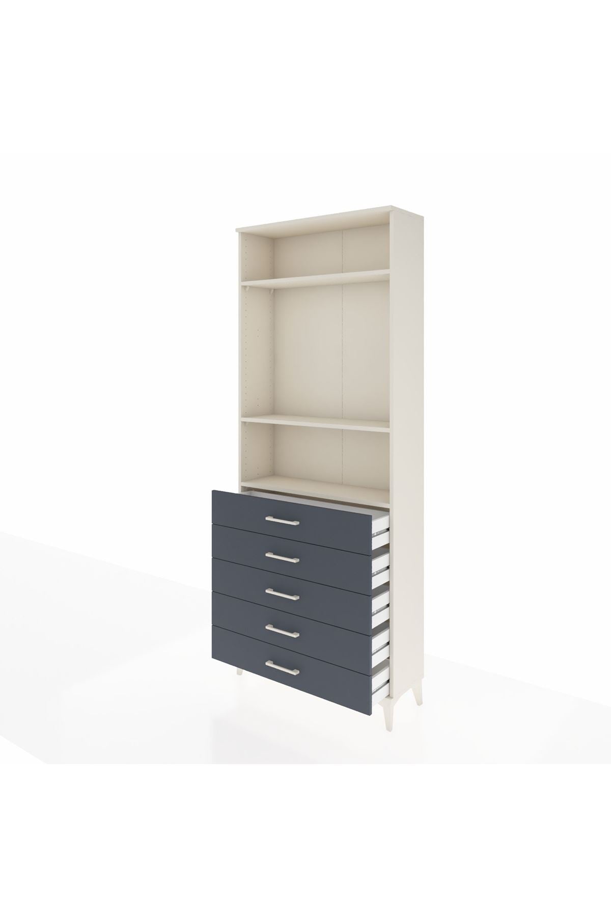 Arges Dolap 3 Raflı 5 Çekmeceli 88x30x221 - S30M078V2A