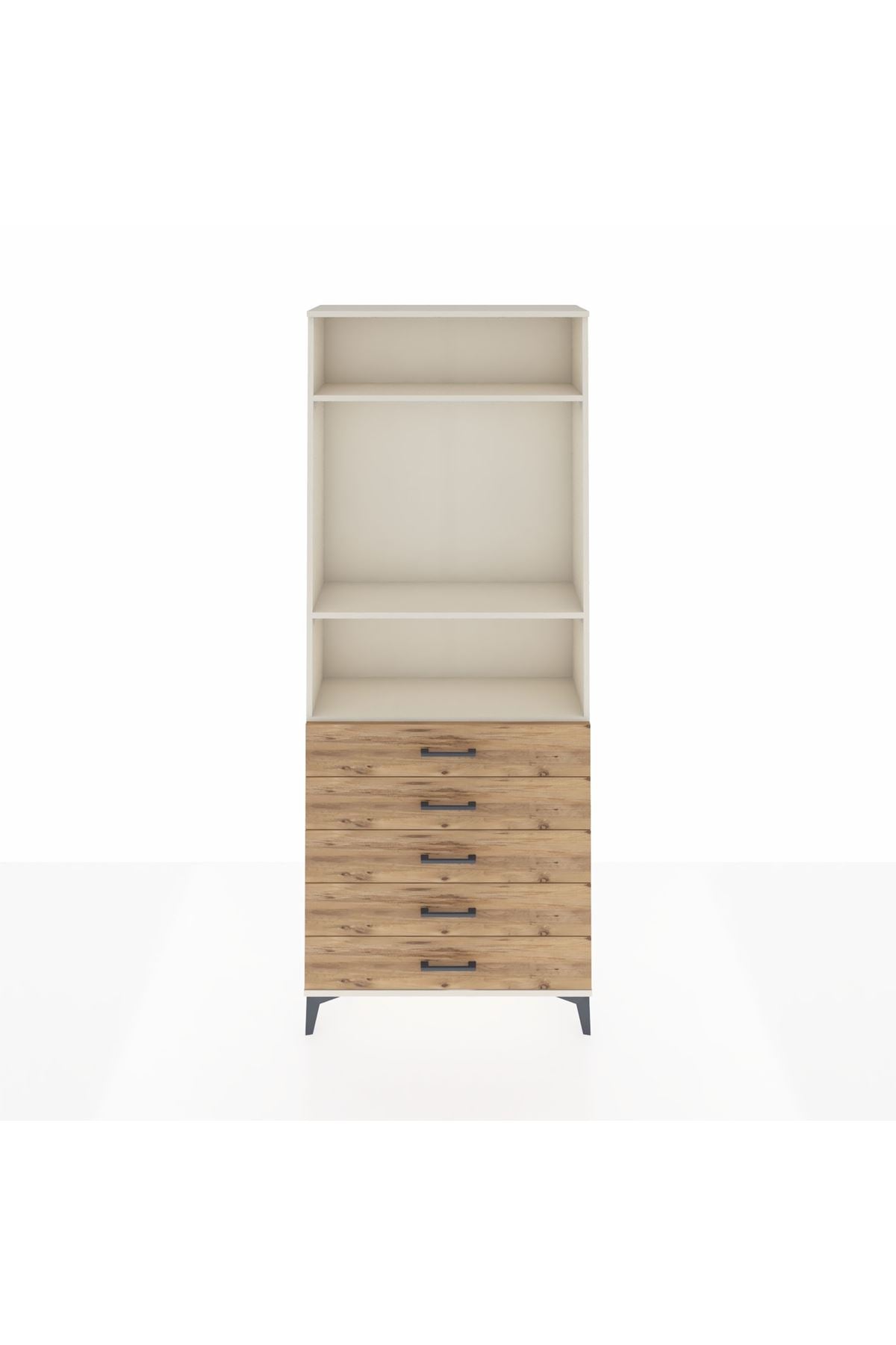 Arges Dolap 3 Raflı 5 Çekmeceli 88x30x221 - S30M078V3A