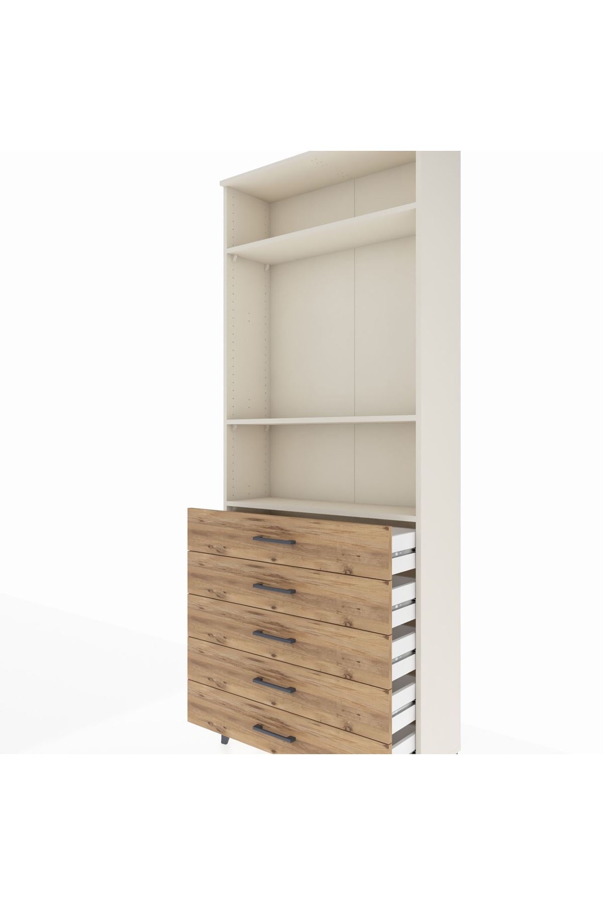 Arges Dolap 3 Raflı 5 Çekmeceli 88x30x221 - S30M078V3A