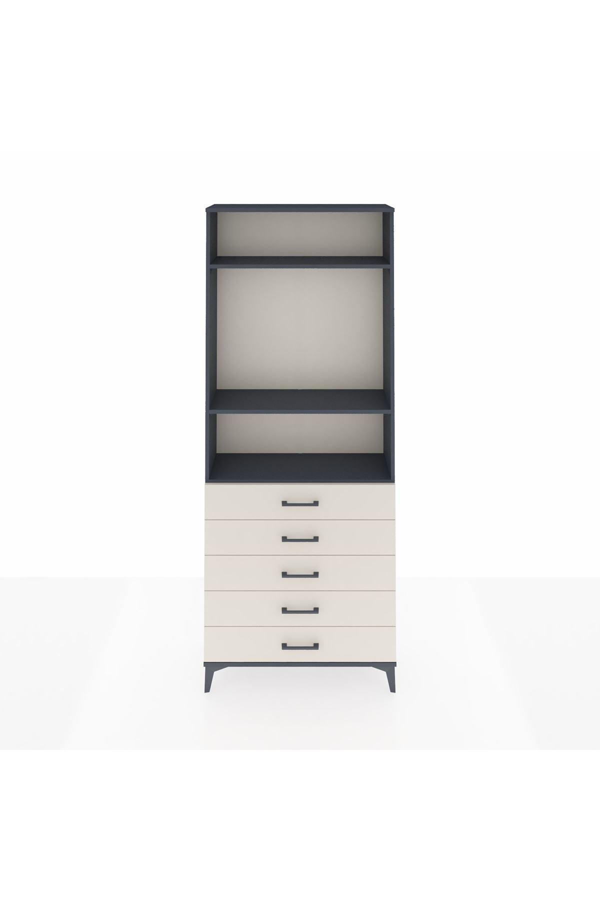Arges Dolap 3 Raflı 5 Çekmeceli 88x30x221 - S30M078V4A