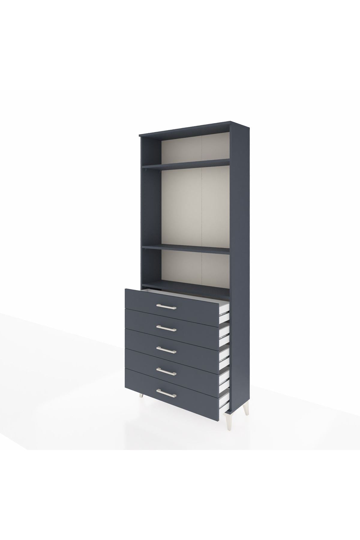 Arges Dolap 3 Raflı 5 Çekmeceli 88x30x221 - S30M078V5A