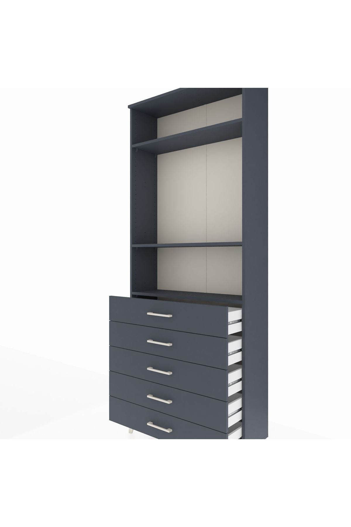 Arges Dolap 3 Raflı 5 Çekmeceli 88x30x221 - S30M078V5A
