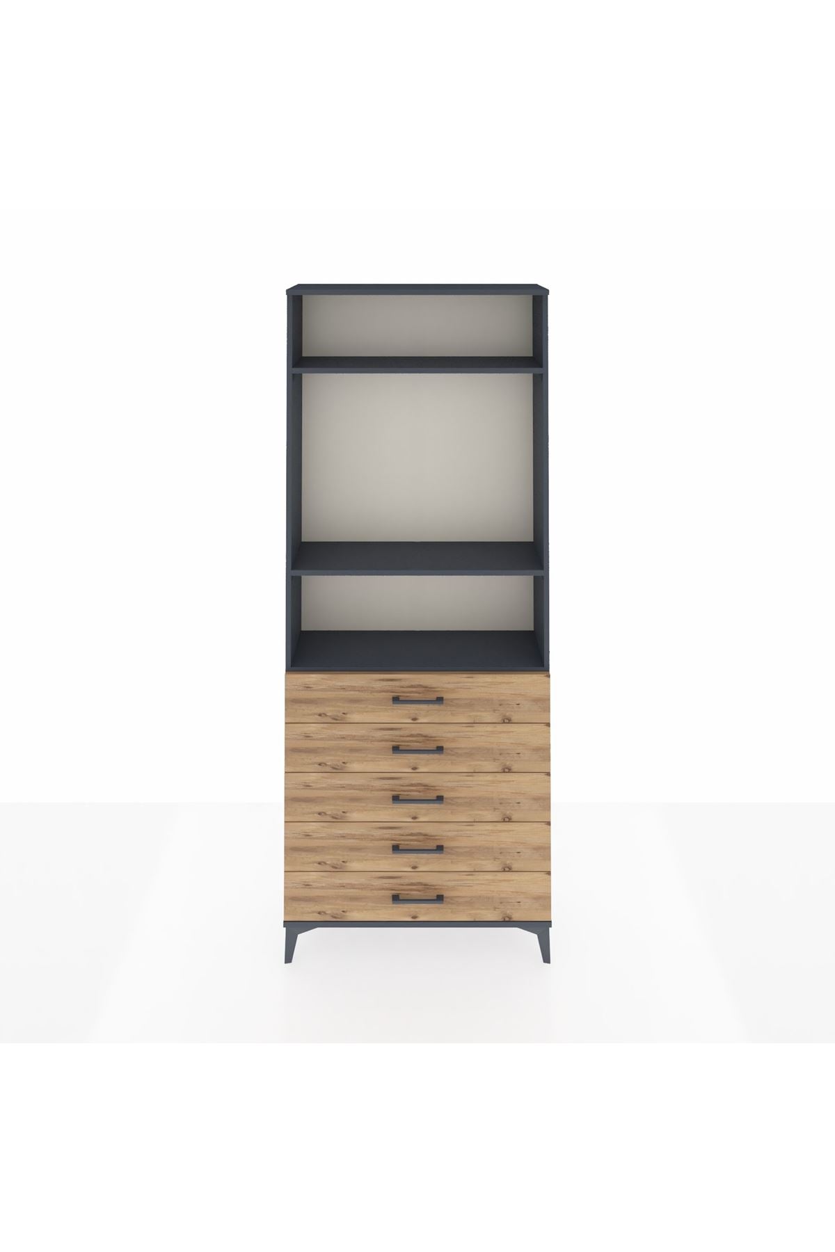 Arges Dolap 3 Raflı 5 Çekmeceli 88x30x221 - S30M078V6A