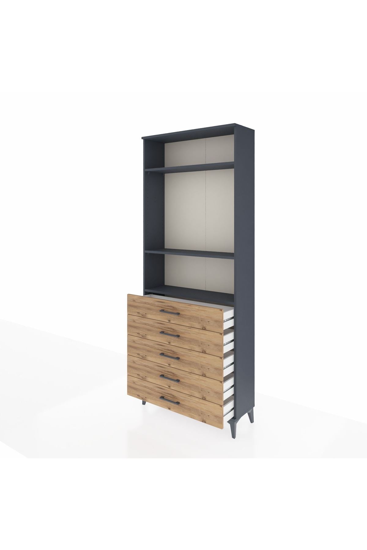 Arges Dolap 3 Raflı 5 Çekmeceli 88x30x221 - S30M078V6A