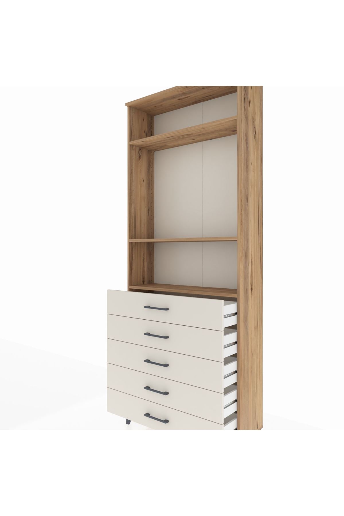 Arges Dolap 3 Raflı 5 Çekmeceli 88x30x221 - S30M078V7A