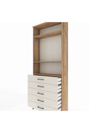 Arges Dolap 3 Raflı 5 Çekmeceli 88x30x221 - S30M078V7A