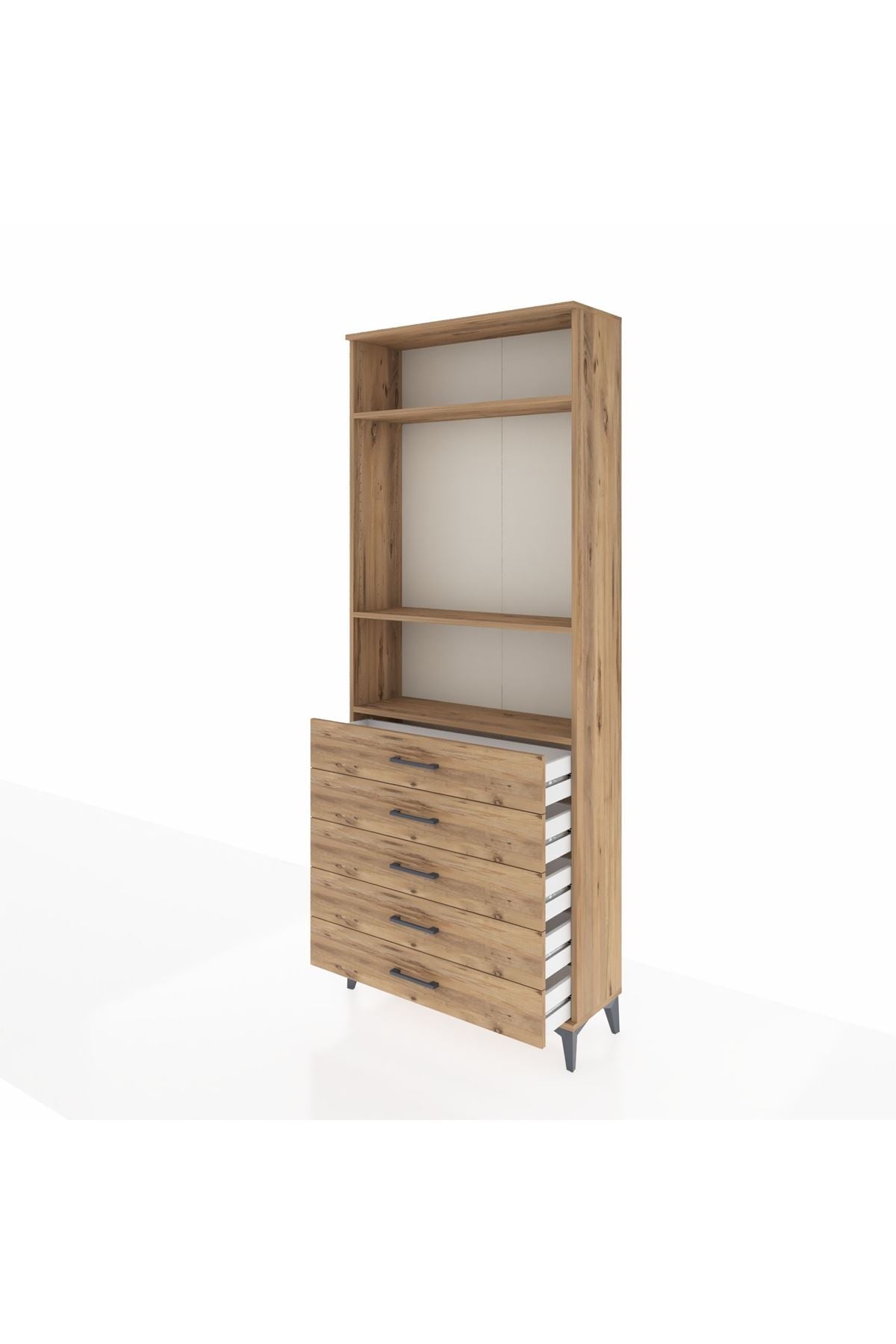 Arges Dolap 3 Raflı 5 Çekmeceli 88x30x221 - S30M078V9A