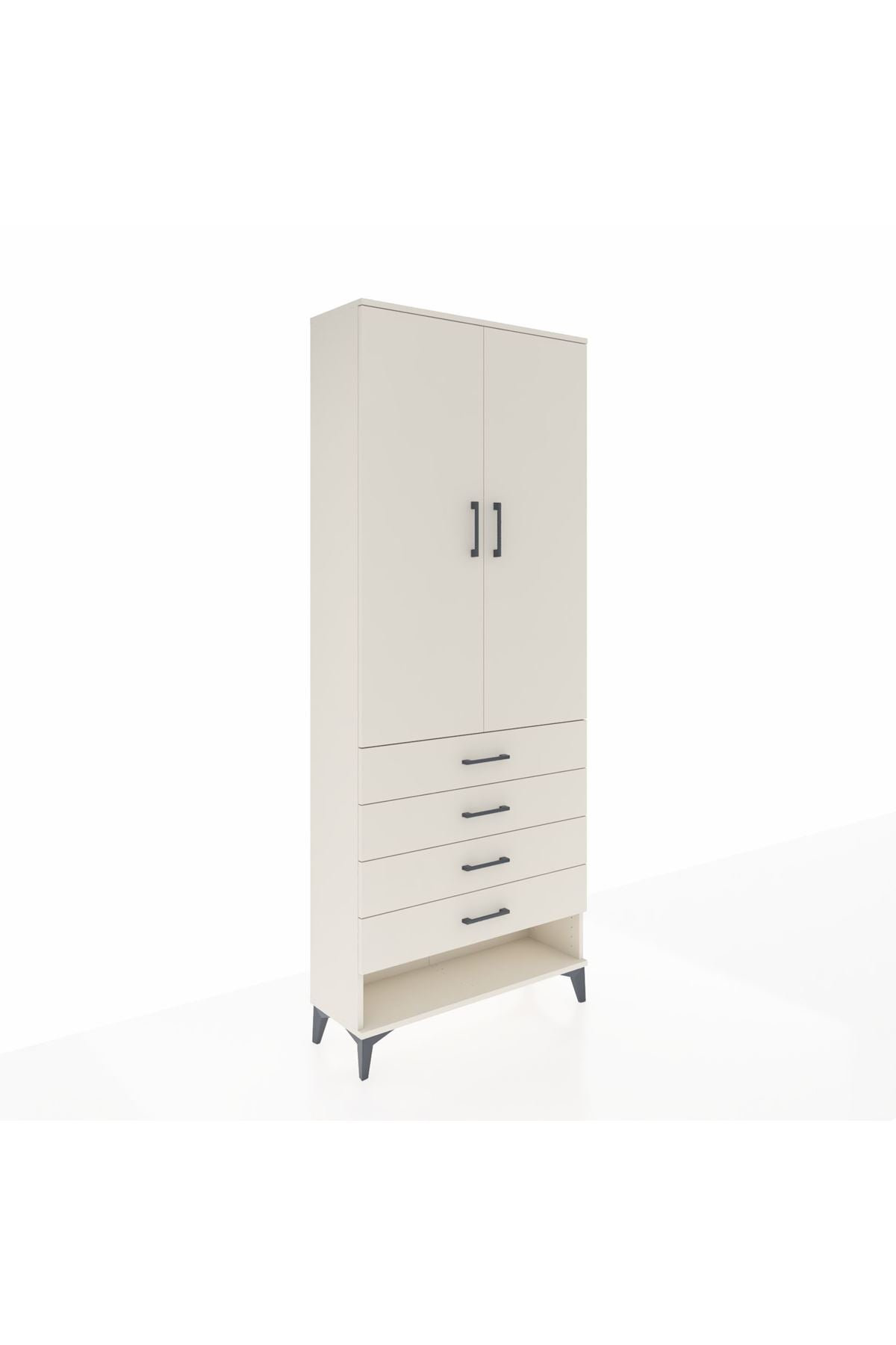 Arges Dolap 2 Raflı 4 Çekmeceli Tek Askılı 88x30x221 - S30M079V1A