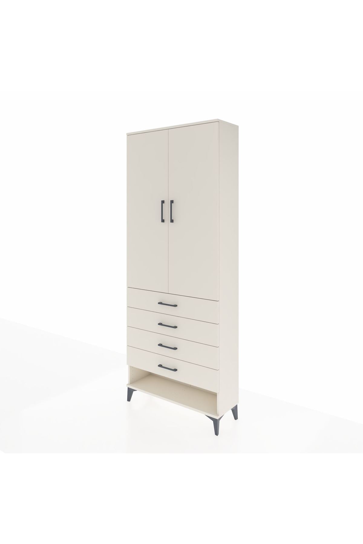 Arges Dolap 2 Raflı 4 Çekmeceli Tek Askılı 88x30x221 - S30M079V1A