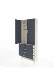 Arges Dolap 2 Raflı 4 Çekmeceli Tek Askılı 88x30x221 - S30M079V2A