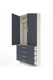 Arges Dolap 2 Raflı 4 Çekmeceli Tek Askılı 88x30x221 - S30M079V2A
