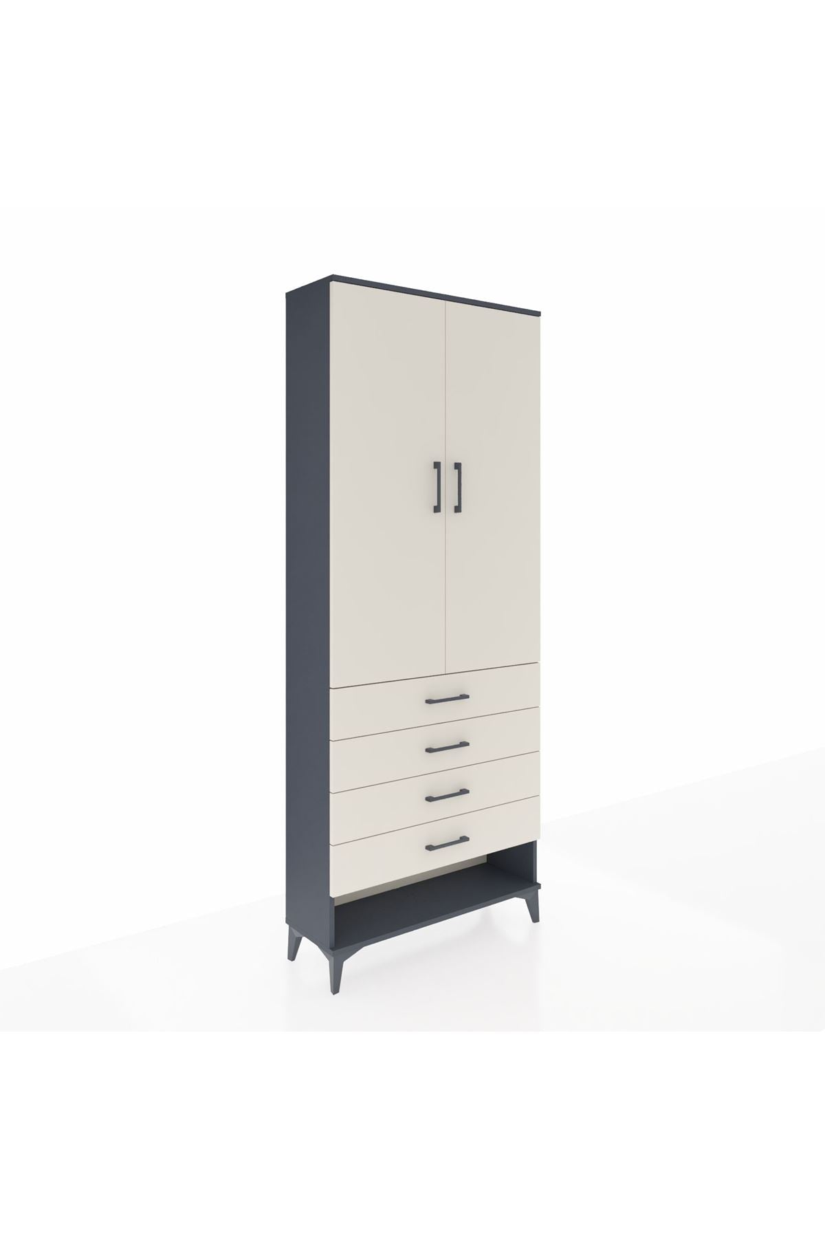 Arges Dolap 2 Raflı 4 Çekmeceli Tek Askılı 88x30x221 - S30M079V4A