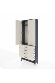 Arges Dolap 2 Raflı 4 Çekmeceli Tek Askılı 88x30x221 - S30M079V4A