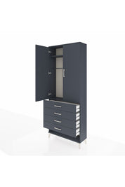 Arges Dolap 2 Raflı 4 Çekmeceli Tek Askılı 88x30x221 - S30M079V5A