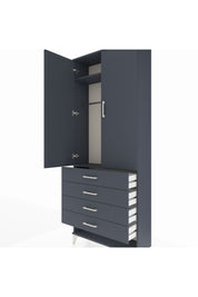 Arges Dolap 2 Raflı 4 Çekmeceli Tek Askılı 88x30x221 - S30M079V5A